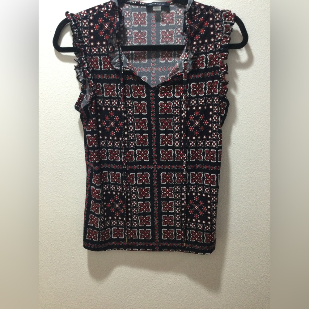 Tommy Hilfiger size s sleeveless blouse navy, red, white
